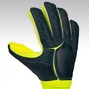 Guantes de Portero de Fútbol MUDASSAR SPORTS, de Cuero Amarillo y Negro, Dedos Completos, Antideslizantes, Transpirables, con Correa de Muñeca Ajustable con Gancho y Bucle - Product Image 3