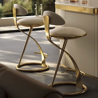 Tabourets de bar au design italien-Chaises de bar en métal avec dossier Sièges vintage modernes pour la maison, l'extérieur et l