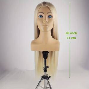 Modelo Actualizado de Cabeza de Maniquí Realista para Exhibición de Pelucas con Cabello Largo, Ideal para Prácticas de Trenzado y Maquillaje - Product Image 1