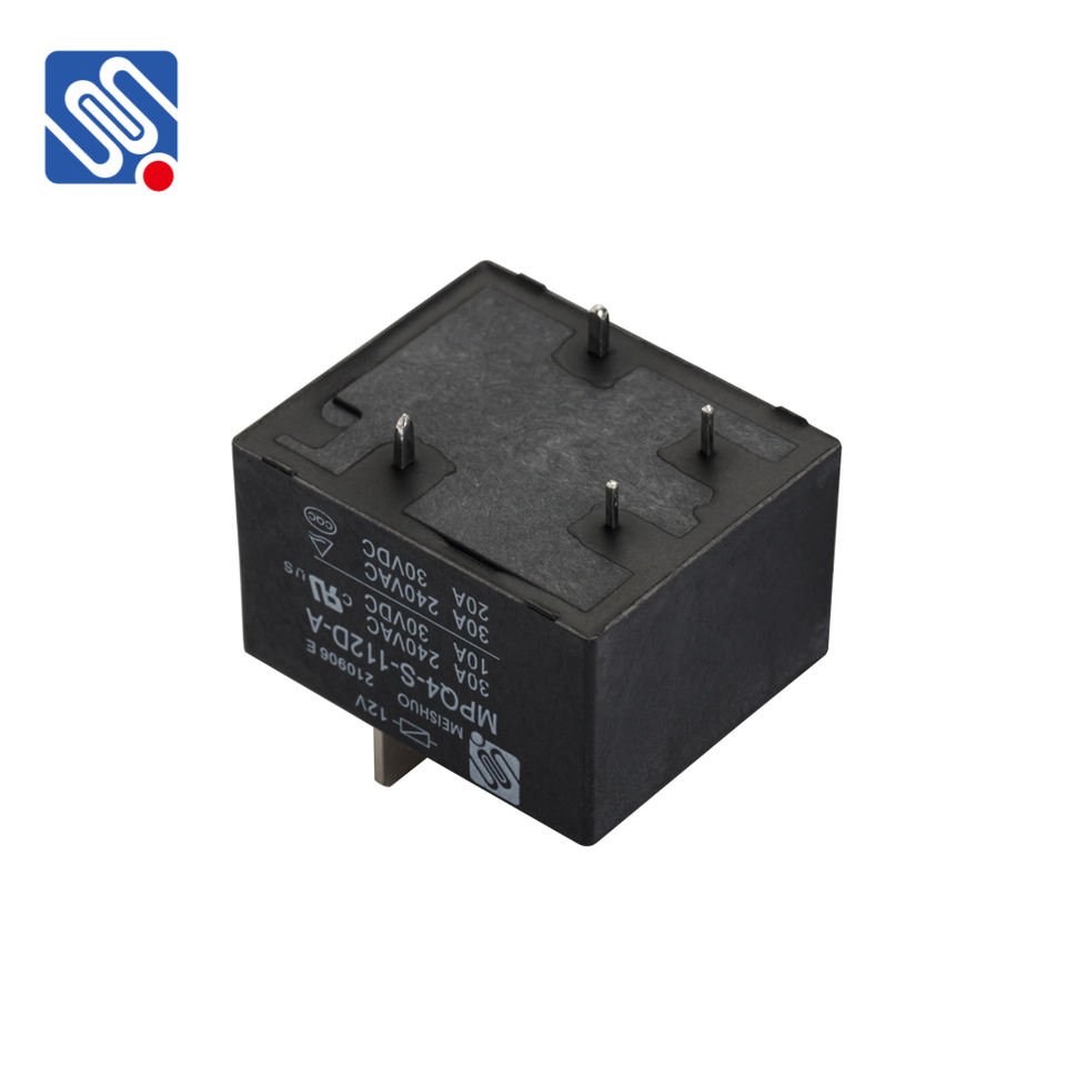 Meishuo MPQ4-S-112D-A Mini Relay 30A 12V High Power Electric Relay with Quick Connect Terminal and Sealed PCB Miniature Size