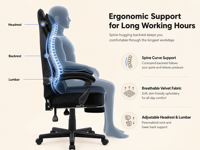 Chaise de bureau ergonomique en maille au design européen moderne, pivotante à 360 degrés, réglable en hauteur, extensible, pour le gaming et le bureau de direction