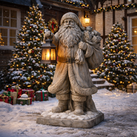 Statue de Père Noël en résine vintage WeiVista, sculptée à la main, décor extérieur personnalisé par le fabricant