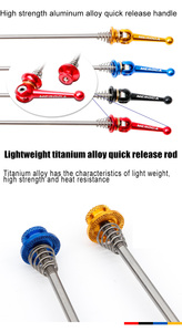 MEROCA 1 paire alliage de titane moyeu de <span class=keywords><strong>roue</strong></span> de vélo dégagement rapide QR avant arrière essieu brochette 47g rouge noir vélo brochette pièces de vélo - Product Image 5
