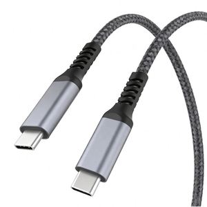 สายชาร์จเร็วแบบ Dual Type-C 60W/100W หัวงอ สายถักไนลอน อลูมิเนียมอัลลอยด์ แกนทองแดงแท้ - Product Image 1