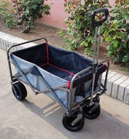 Chariot utilitaire pliable à 4 roues en mousse PU, facile à transporter, à pleine charge, tout-terrain, portable et pliable, avec poussette en métal et plastique pour bébé.