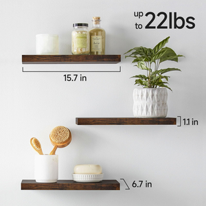 Étagères flottantes en bois pour montage mural, pour <span class=keywords><strong>salle</strong></span> <span class=keywords><strong>de</strong></span> <span class=keywords><strong>bain</strong></span>, chambre, cuisine et livres, étagère décorative suspendue OEM - Product Image 4