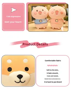 Coussin en peluche <span class=keywords><strong>cochon</strong></span> super doux avec rembourrage en coton PP pour filles, 31-50 cm, oreiller de chevet - Product Image 6