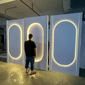 Décoration de mariage LEDA, panneau de bienvenue personnalisé avec logo, toile de fond LED pour mariage, fond de salon, mur blanc pour la décoration d'événements - Product Image 1