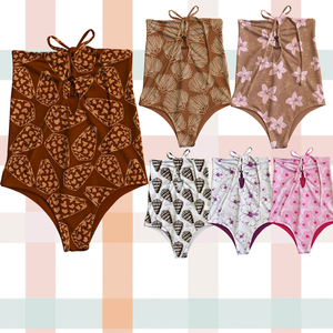 Maillots <span class=keywords><strong>de</strong></span> <span class=keywords><strong>bain</strong></span> personnalisés d'été pour femmes, adolescentes et filles, avec imprimé fleurs hawaïennes, sans manches, pour femmes âgées, bikini, vêtements <span class=keywords><strong>de</strong></span> plage - Product Image 1
