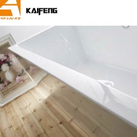 Baignoire autoportante en acrylique pour salle de bain adulte CUPC KF-719KC, design simple blanc, baignoire pour hôtel, tablier droit contemporain