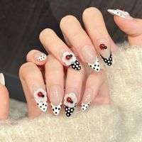 Ongles à presser de qualité salon à pois, manucure DIY, faux ongles couvrants, design personnalisé disponible