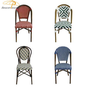 Silla de café francesa de lujo, restaurante de ratán, muebles de exterior, sillas de comedor francesas <span class=keywords><strong>Bistro</strong></span> apilables de mimbre - Product Image 2