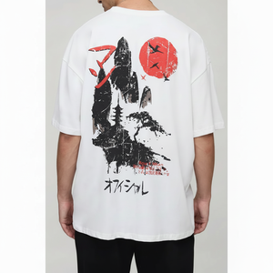 Fabricant de t-shirts pour hommes unisexe lourd 100 coton vierge surdimensionné graphique uni lourd sérigraphie personnalisée décontractée - Product Image 1