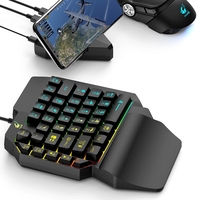 Pubg — clavier et souris de jeu T1, rétro-éclairé, étanche, utilisable avec une seule main, pour ordinateurs portable et fixe