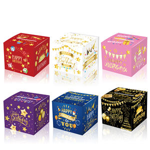 Huancai สุขสันต์วันเกิดกล่อง<span class=keywords><strong>เงิน</strong></span><span class=keywords><strong>ดึง</strong></span>ออกกระเป๋าผู้ถือเงินสดของขวัญเซอร์ไพร์สกล่องกระดาษคุกกี้กล่อง Goody สําหรับอุปกรณ์งานปาร์ตี้ - Product Image 3
