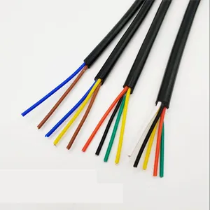 4 cores copper wire cable 20 22 24 AWG/.02 0.3mm 5 meters 2 3 5 6 8 cores RVV cable PVC soft sheathed signal wire control wire