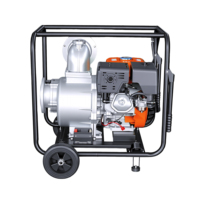 Pompa Air Bensin 18HP 6 Inci 150mm 158m3/jam Pompa Sentrifugal Self Priming Volume Tinggi dengan Roda untuk Bantuan Bencana Euro V