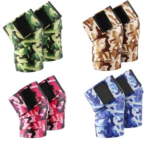 MKAS Heavy Duty Weight Lifting Compression Knee Support Wraps Weight Lifting Squat Custom Camouflage Knee Wrap