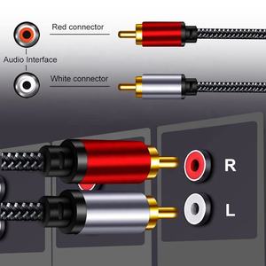 China todo cobre Hi-Fi Dual blindado OFC 2RCA macho <span class=keywords><strong>a</strong></span> 2RCA macho estéreo <span class=keywords><strong>Subwoofer</strong></span> altavoz <span class=keywords><strong>amplificador</strong></span> <span class=keywords><strong>Cable</strong></span> <span class=keywords><strong>de</strong></span> Audio M/M - Product Image 3