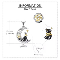 Collar con Colgante de Piedra Ojo de Gato y Plata de Ley 925, Joyería Mística Celestial Personalizada para Mujer, Venta al Por Mayor