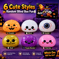 Vente en gros : Boîte mystère d'Halloween, jouet Squishy à paillettes à remontée lente, anti-stress à presser, cadeau pour enfants