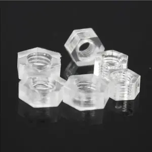 Parafusos de cabeça redonda acrílica, m2 m2.5 m3 m4 m5 parafusos de nylon transparente parafuso de plástico din7985