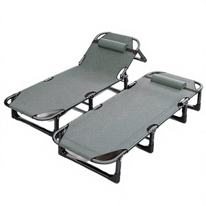 Portable Folding Steel Frame Camp & Office Nap <b>Bed</b> <b>Single</b> Outdoor Recliner-Durable Comfortable Minimalist Design - Product Image 1