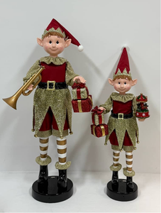 Elfe de Noël animé <span class=keywords><strong>en</strong></span> plastique de 110 cm avec musique et tambour, statues d'elfes de Noël pour intérieur, décoration de Noël pour la maison, le <span class=keywords><strong>magasin</strong></span>, le centre commercial - Product Image 3