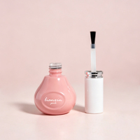 Flacon en verre de 13 ml en forme de gourde unique pour gel UV, rechargeable, pour huile à cuticules et top coat, avec bouchon et pinceau