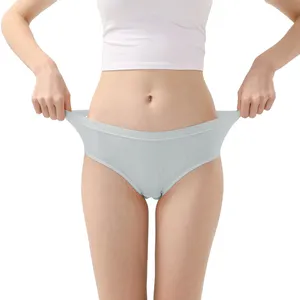 Customize Logo Breathable Plus Size Under Wear High Waist Spandex Cotton Disposable Underwear For Women's