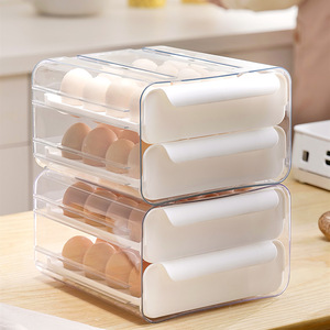 Boîte de rangement pour œufs Mitsuko, double couche, en plastique, tiroir de réfrigérateur, conteneur de conservation des aliments pour la cuisine - Product Image 3