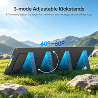 Panneau solaire portable pliable ALECTER bleu 200W |   Panneau solaire étanche IP65 pour camping, randonnée, pêche, extérieur, camping-car, van, bateau, réseau