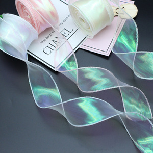 4cm rotolo di colore magico nastro a coda di pesce Bouquet confezione regalo fiocco accessori per capelli in poliestere nastri - Product Image 4