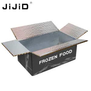 JiJiD yüksek kaliteli petek karton kutu yalıtımlı soğutucu folyo kutusu su geçirmez nakliye petek levha kutusu dondurulmuş gıda