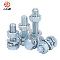 Baut Mur Kepala Heksagonal Galvanis Berkualitas Tinggi Grosir M6-M36 DIN933 DIN931 Baja Kelas 8.8 Panjang 16mm Lapisan Stainless