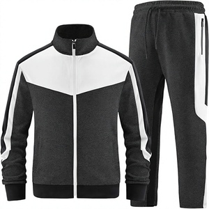 Conjunto Deportivo Retro para Hombre, Chaqueta con Cierre Completo y Paneles en Contraste Azul y Amarillo, Pantalones con Franjas Laterales, Ropa Deportiva Vintage de los 90, Venta al Por Mayor - Product Image 1
