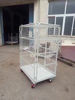 RB1002 Entrepôt Cargo Transport Électrique Galvanisé Pliant Treillis Métallique Conteneur Logistique Chariot Roulant