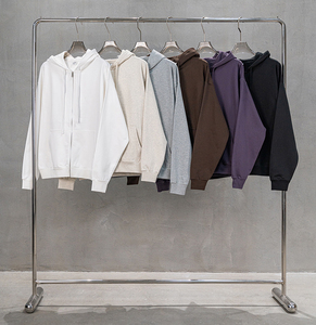<span class=keywords><strong>Felpa</strong></span> con Cappuccio Unisex Grigio Chiaro di Alta Qualità, Abbigliamento Maschile, <span class=keywords><strong>Felpa</strong></span> con Stampa Personalizzata <span class=keywords><strong>e</strong></span> Zip, 450gsm - Product Image 3