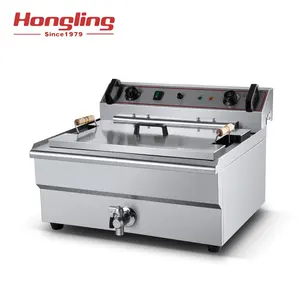 Potato tomato chips electric fryer 30 liter deep fryers with drain