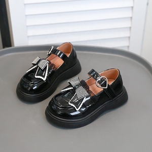 Scarpe <span class=keywords><strong>in</strong></span> Pelle Stile Britannico con Fiocco, Scarpe Basse Nere alla Moda per Studentesse, Uso Quotidiano Estivo - Product Image 6