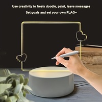 Tableau mémo LED en ABS avec veilleuse, télécommande et contrôle tactile, design postmoderne écologique pour chambre et bureau