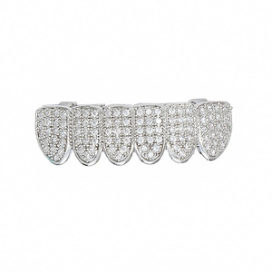 European American Hip-hop Cool Braces <strong>Gold</strong> Plated with Environmentally Friendly Copper Micro-embedded Zircons for Men Women - Product Image 6