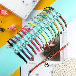<span class=keywords><strong>Bracelet</strong></span> en cuir suédé fait main par le fabricant avec pendentif <span class=keywords><strong>signe</strong></span> d'amour <span class=keywords><strong>infini</strong></span> et pendentif patte de chien, pour femme, symbole d'amour pour les animaux de compagnie - Product Image 4