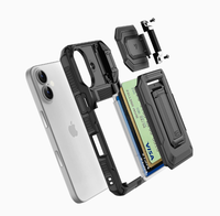 Étui antichoc en TPU+PC rigide avec porte-cartes, protection d'appareil photo et support pour iPhone 17 Pro Max