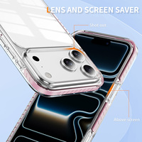 Coque de téléphone transparente de luxe à rayures colorées pour iPhone 18 Pro/18 Pro Max, coque de protection résistante aux chocs, coque de protection