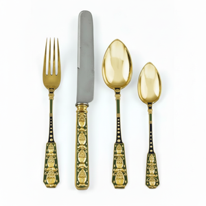 Juego de cubiertos de acero inoxidable dorado de Venta caliente, directo de fábrica desde la India, el mejor precio para fiesta de boda, uso de alimentos pulidos mate - Product Image 1