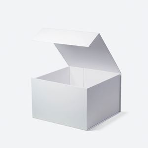 Boîte cadeau magnétique carrée A5 en carton blanc profond avec ruban, emballage de luxe pour vêtements pour hommes, emballage personnalisé pour cadeaux - Product Image 2