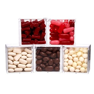 Boîte <span class=keywords><strong>de</strong></span> <span class=keywords><strong>rangement</strong></span> miniature personnalisée en gros, boîte à bonbons en acrylique, boîte à cadeaux pour fête, petite boîte à bonbons en acrylique transparente, boîte à cadeaux en forme <span class=keywords><strong>de</strong></span> cube <span class=keywords><strong>avec</strong></span> <span class=keywords><strong>couvercle</strong></span> - Product Image 2