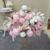 Chemin de table de mariage personnalisé en soie artificielle de bonne qualité + mousse, fleur rose, boule, centre de table 2024, fête des mères, Noël
