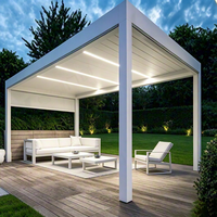 Gazebo en alliage d'aluminium sur mesure ODM, design moderne, antirouille, écologique, pour balcon, hôtel, cour, restaurant, jardin